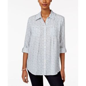 Style & Co Petite Mixed Print Shirt